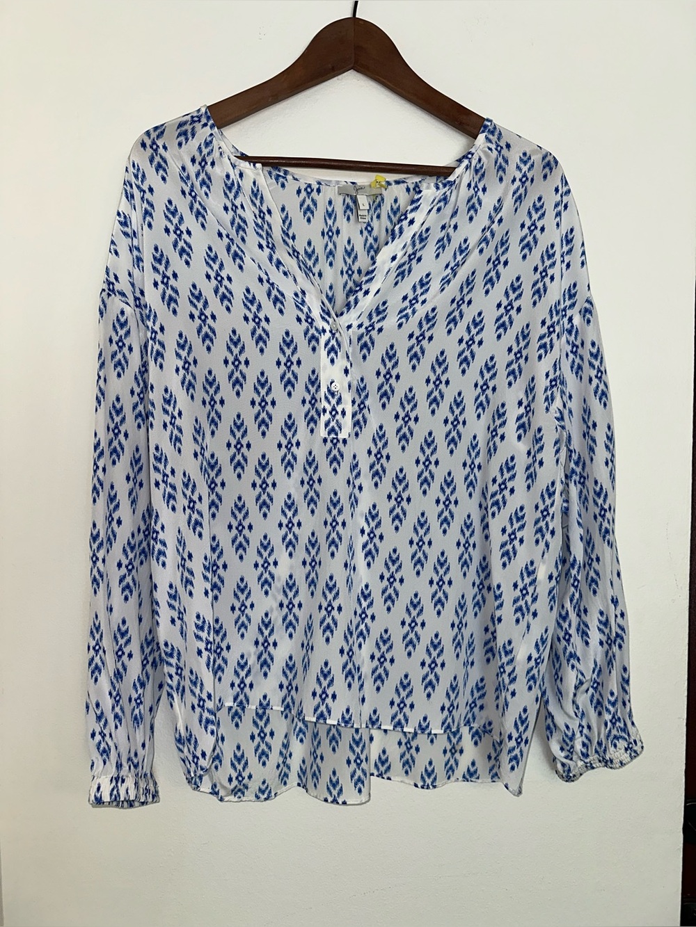 Joie Silk Blue and White Printed Blouse